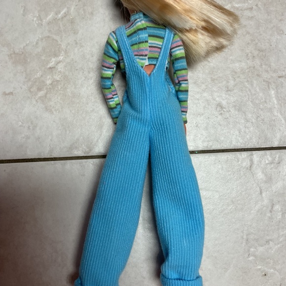 Barbie Cool Blue Corduroy Overalls Hat 90s - Picture 5 of 7